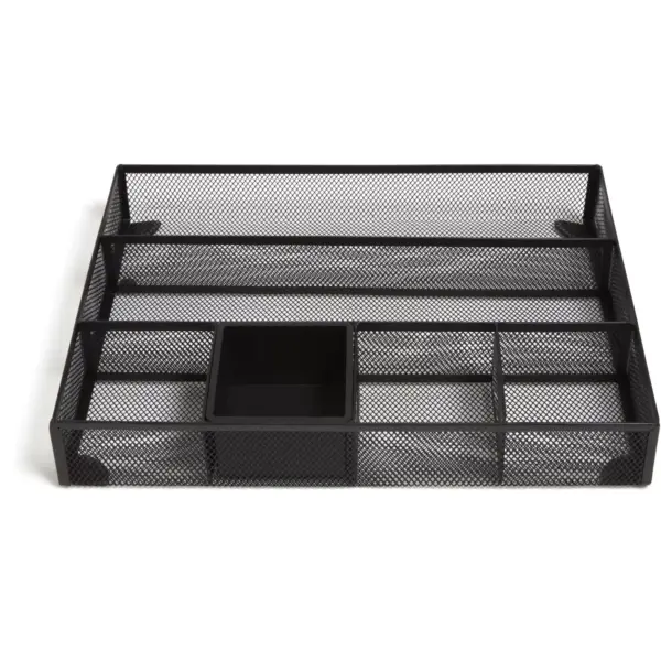 MyOfficeInnovations 6 Compartment Mesh Drawer Organizer, Matte Black 24402497