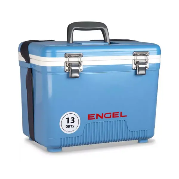 Engel 13 Quart 18 Can Leak Proof Odor Resistant Insulated Cooler Drybox in Blue with Stain and Odor-Resistant Surface for 18 Cans or 12 lbs of Ice