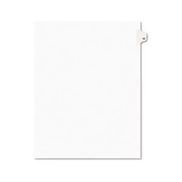 Avery-Style Legal Exhibit Side Tab Divider Title: 52 Letter White 25/Pack 01052