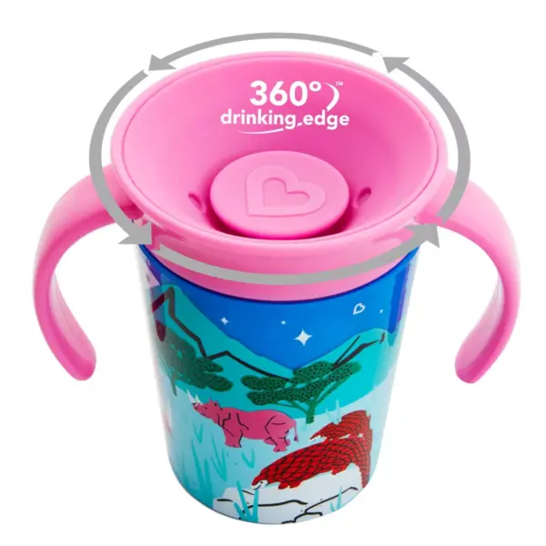 Munchkin Miracle 360° WildLove Trainer Cup 6oz - 2pk - Tiger/Rhino