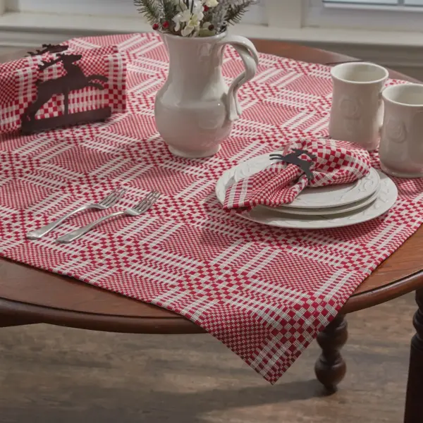 Park Designs Kings Arms Coverlet Table Square - 36"L - Red