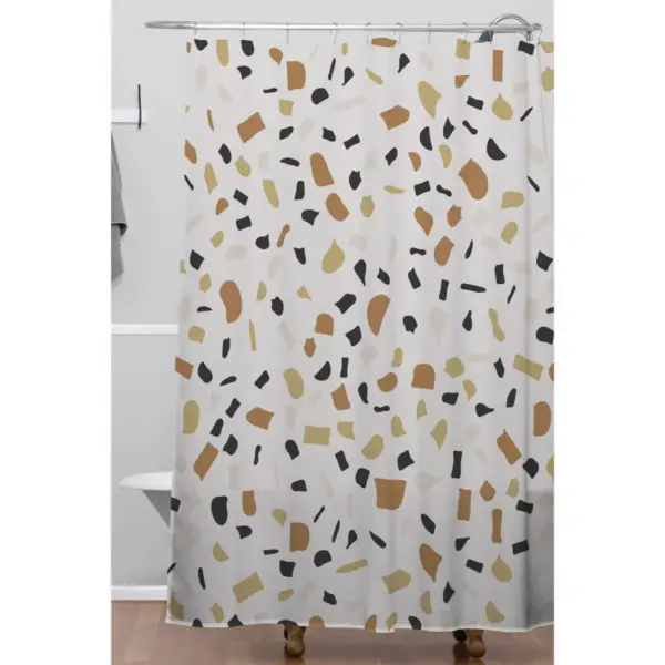 Alisa Galitsyna Terrazzo Shower Curtain Beige - Deny Designs