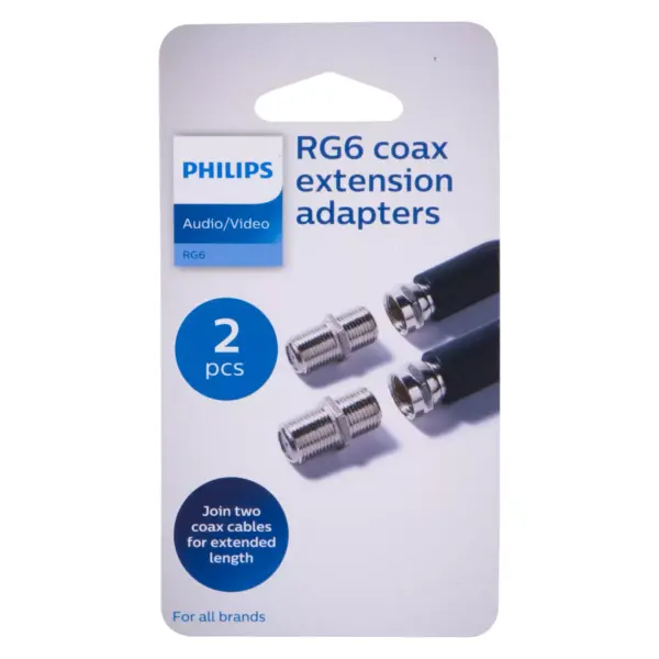 Philips RG6 Coax Extension Adapters 2pk - Gray