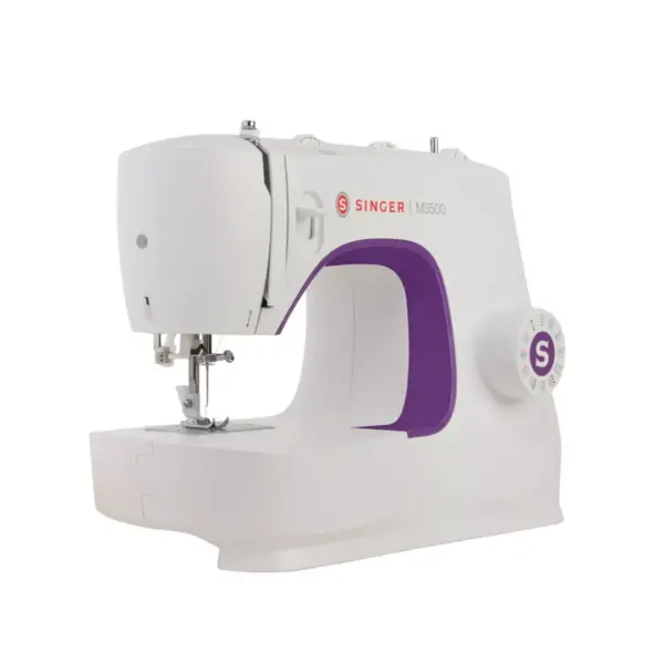 Singer M3500 Portable Sewing Machine with 110 Stitch Applications, Pack of Needles, Bobbins, Seam Ripper, Zipper Foot, and More Accessories, White