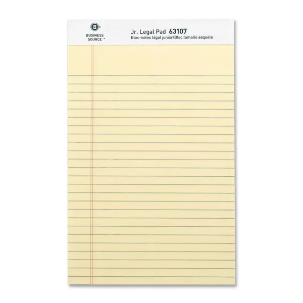 Business Source Legal Pads Jr. Legal Ruled 50 Sht 5"x8" 12Pack CA 63107