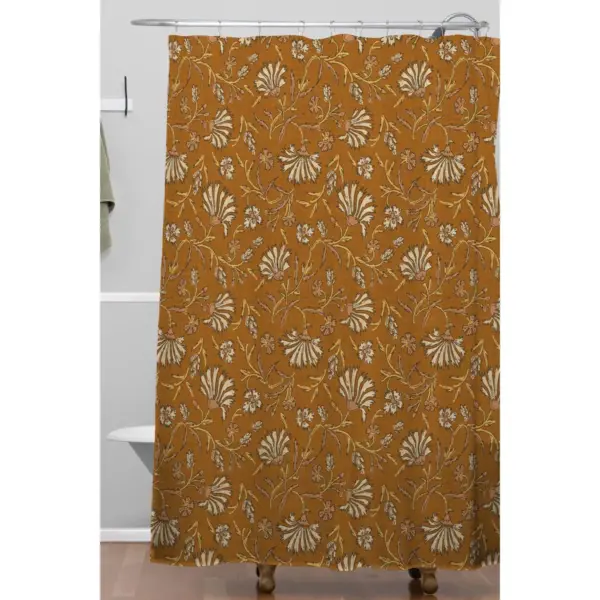 Holli Zollinger Kalami Floral Shower Curtain Yellow - Deny Designs