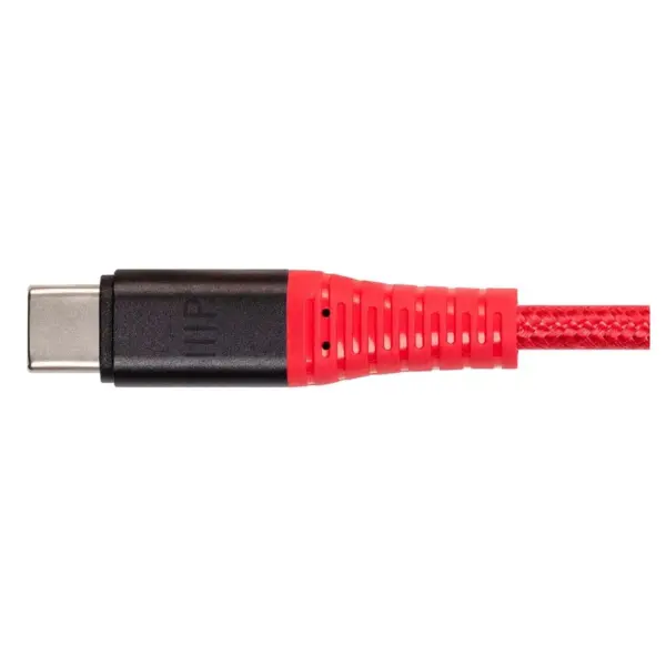 Monoprice Durable USB 2.0 Type-C Charge and Sync Kevlar Reinforced Nylon-Braid Cable - 3 Feet - Red | 5A/100W, Aluminum Connectors - AtlasFlex Series