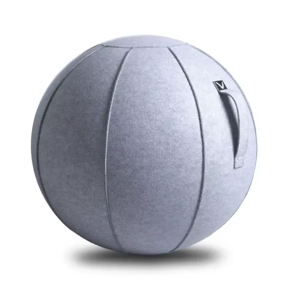 Vivora Luno MAX Classic Series Luxury Felt Sitting and Fitness Ball Chair with Handle, Marble