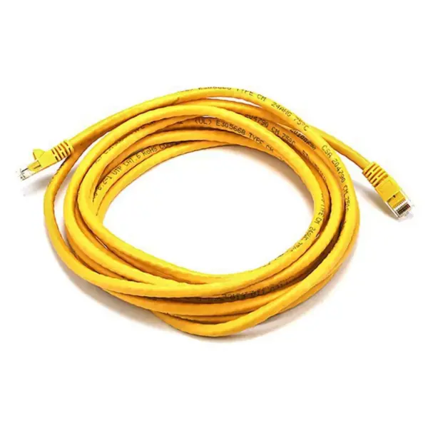 Monoprice Cat6 Ethernet Patch Cable - 14 Feet - Yellow | Network Internet Cord - RJ45, Stranded, 550Mhz, UTP, Pure Bare Copper Wire, 24AWG