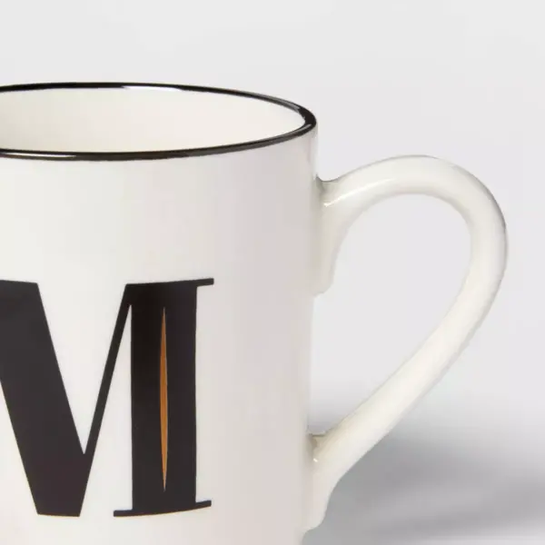 16oz Stoneware Monogram M Mug White - Threshold™