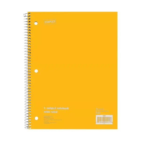 Staples 1 Subject Notebook 8" x 10-1/2" 72 pack 11667CT