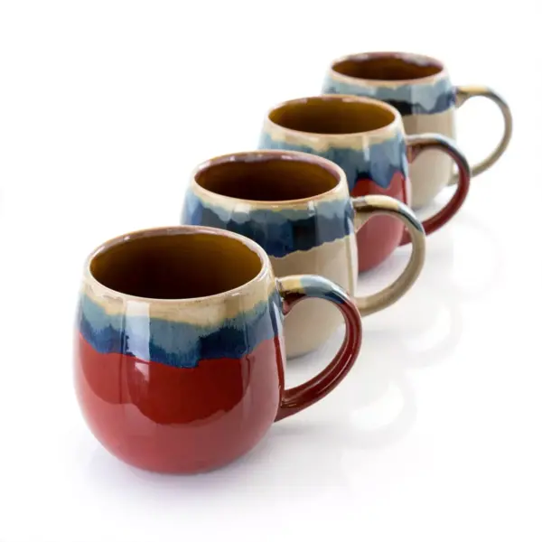 Gibson Home 26oz 4pk Stoneware Modern Drip Mugs