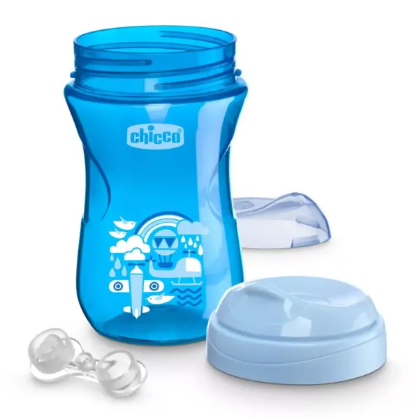 Chicco Rim Spout Trainer Sippy Cup 9M+ - Blue/Teal 2Pk 9oz