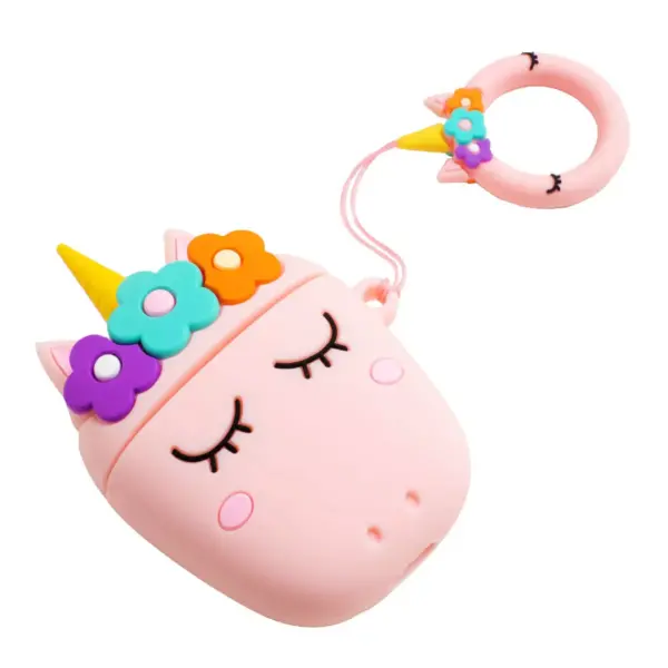 Insten Cute 3D Silicone Case For AirPods 2 & 1, Unicorn Cartoon Cover with Ring Strap