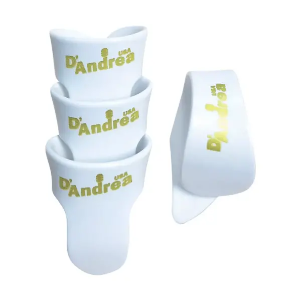 D'Andrea White T&F Pack - 1 Thumb & 3 Finger Picks Large