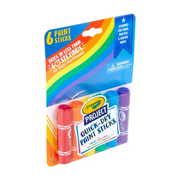 6ct Crayola Project Quick Dry Paint Sticks - Classic Colors