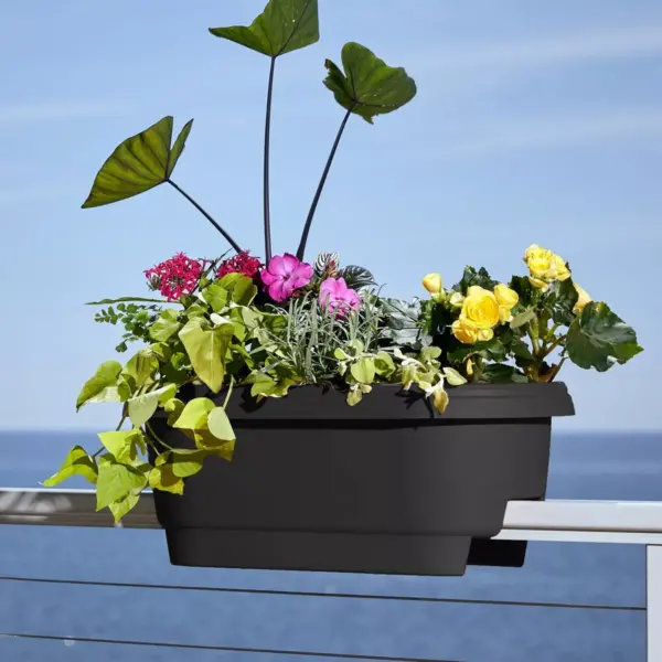 9" Indoor/Outdoor Oval Planter Gray - Bloem