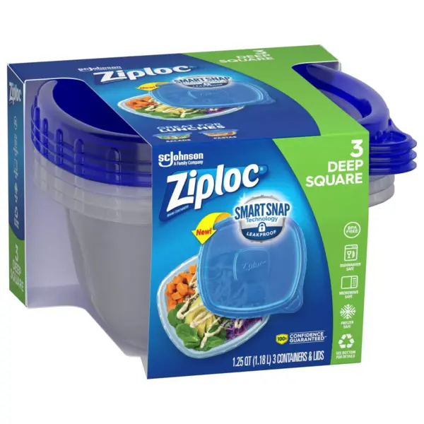 Ziploc Medium Square Containers - 3ct