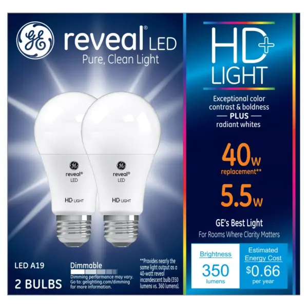 General Electric 2pk 40W A19 LED Light Bulb White