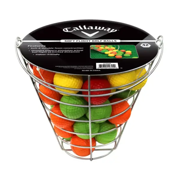 Callaway Soft Flite Practice Golf Balls Range Basket - Sliver