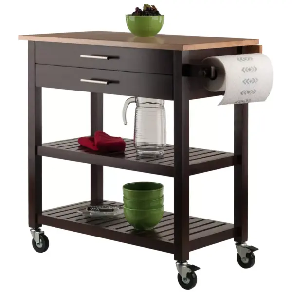 Langdon Kitchen Cart Cappuccino - Winsome