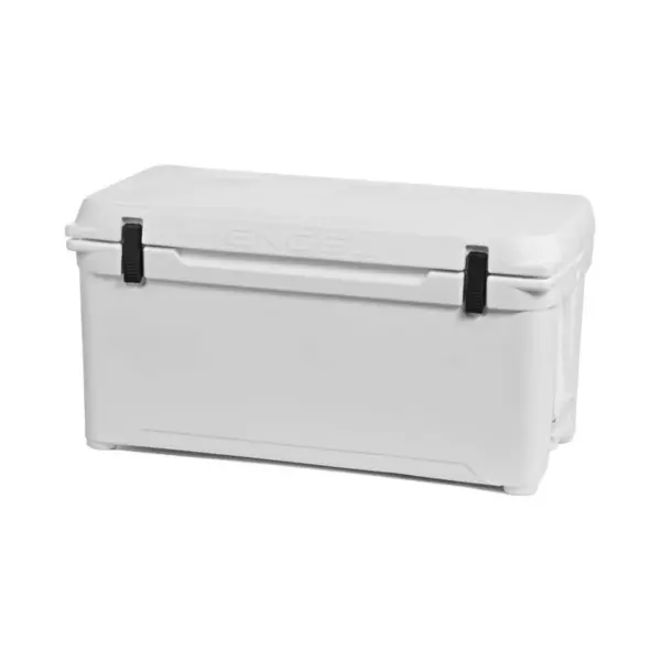 Engel High Performance 74-Quart Portable Durable Rotomolded Airtight 75 Can Hard Cooler and Ice Box for Camping, Sports Events, and Fishing, White