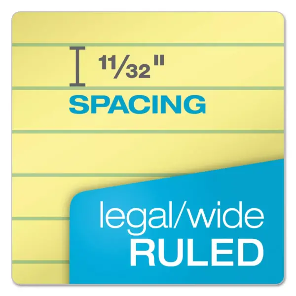 Tops The Legal Pad Ruled Perf Pad Legal/Wide 8 1/2 x 14 Canary 50 Sheets Dozen 7572