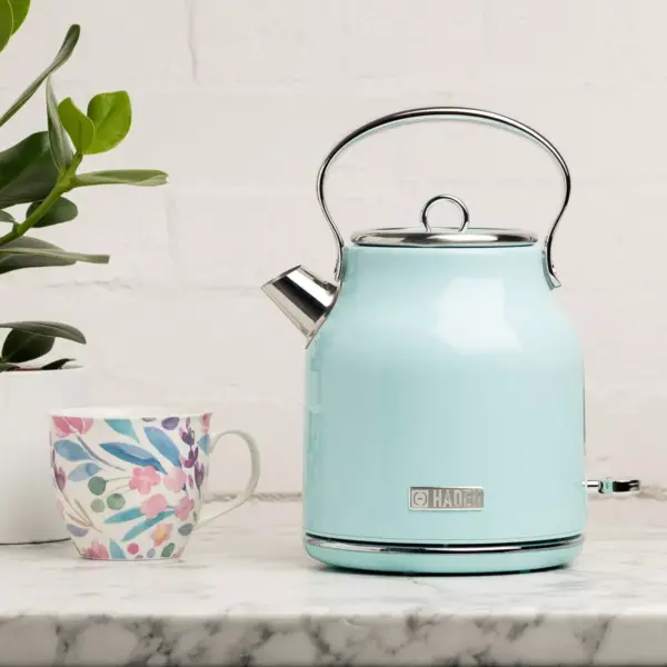 Haden Heritage 1.7L Stainless Steel Electric Kettle - Turquoise