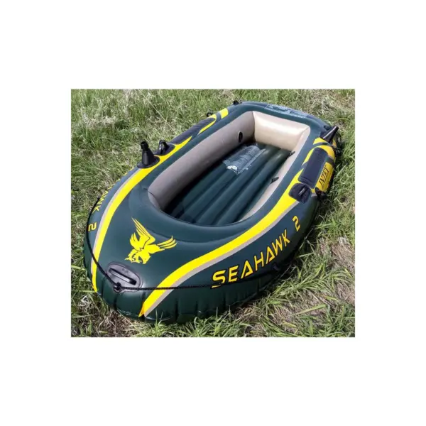 Intex Seahawk 2 Inflatable Raft Set and 2 Transom Mount 8 Speed Trolling Motors