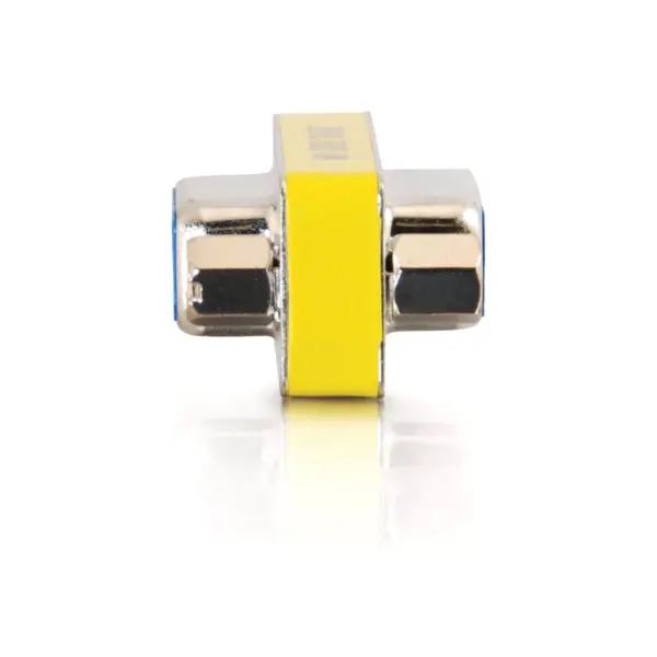 C2G DB9 F/F Mini Gender Changer (Coupler) - 1 x DB-9 Female Serial - 1 x DB-9 Female Serial - Silver, Yellow