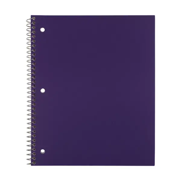 Staples Poly Cover Notebook College Ruled Purple 8-1/2" x 11" 12 PK 20954CT