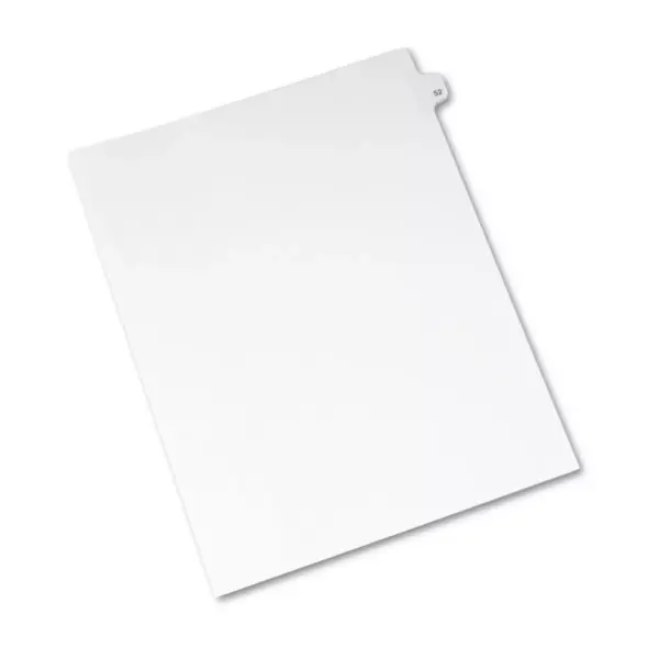 Avery-Style Legal Exhibit Side Tab Divider Title: 52 Letter White 25/Pack 01052