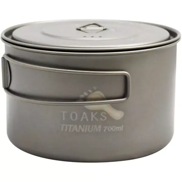 TOAKS Light Titanium 700ml Outdoor Camping Cook Pot POT-700-D115-L