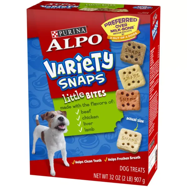 Purina Alpo Variety Snaps Little Bites Beef, Chicken, Liver & Lamb Flavor Dog Treats - 32oz