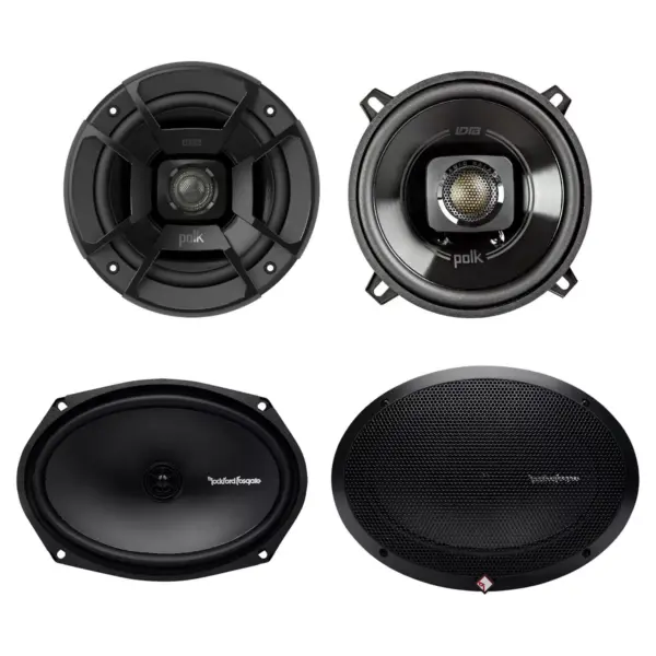 Polk Audio 5.25" 300W Car/Marine ATV Speakers, Pair + 6x9" 130W Speakers, Pair