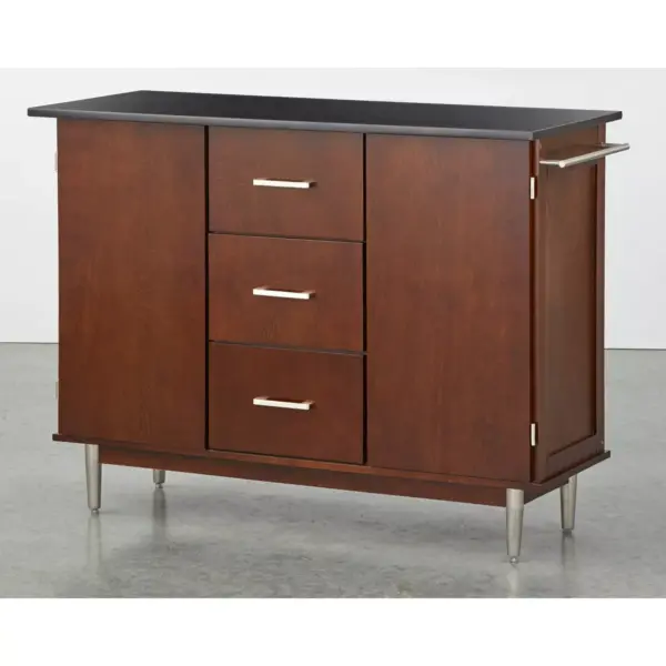 Vaughn Mid-Century Modern Kitchen Island Walnut - Buylateral