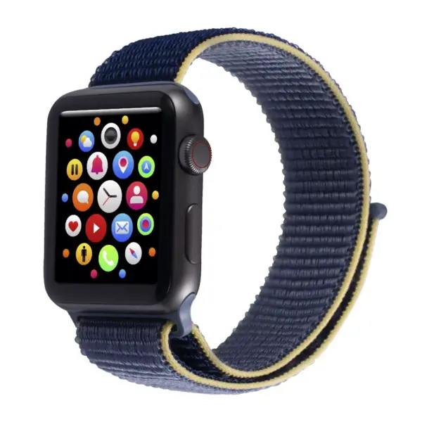 Insten Soft Woven Nylon Band for Apple Watch 42mm 44mm All Series SE 6 5 4 3 2 1, For Women Men Girls Boys Replacement Strap, Blue