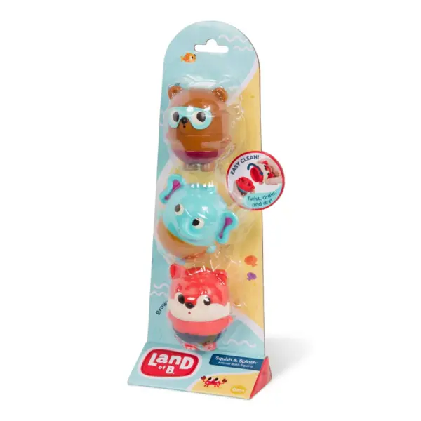 Land of B. Bath Squirts - Squish & Splash Elephant, Bear, Fox