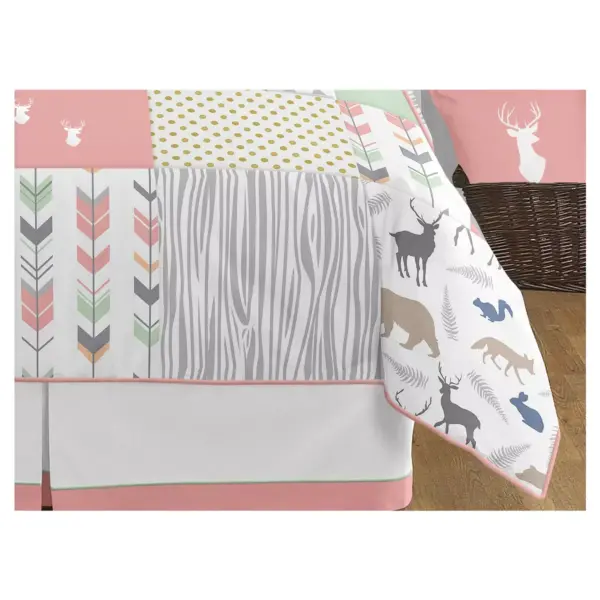 Coral & Mint Woodsy Comforter Set (Full/Queen) - Sweet Jojo Designs