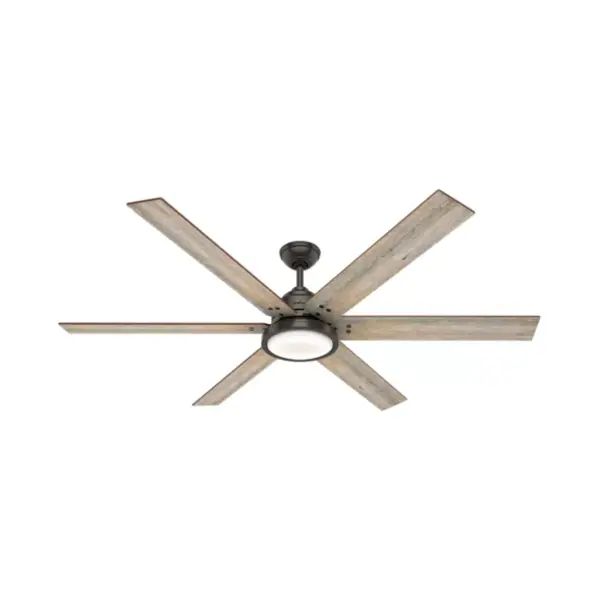 Hunter Fan Company Warrant 70-inch Multiple Speed Ceiling Fan with LED light, Noble Bronze