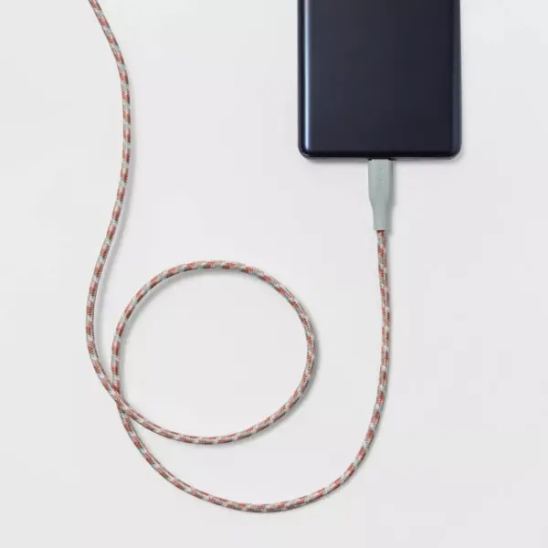 heyday™ 4' USB-A to USB-C Braided Cable - Misty Blue