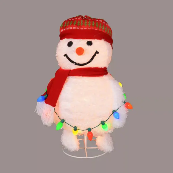 Northlight 30" White and Red Lighted Frosty Pop-Up Snowman Outdoor Decor