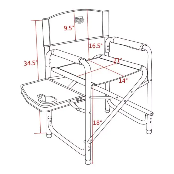 Timber Ridge Indoor Outdoor Portable Lightweight Aluminum Frame Folding Camping Directors Chair with Side Tables, Camo (2 Pack)