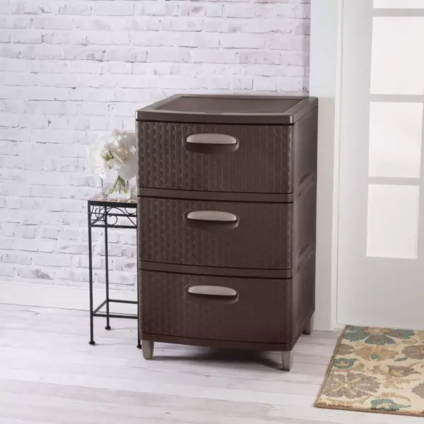 Sterilite 3-Drawer Woven Storage Unit - Espresso