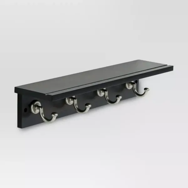 18" Hennepin Hook Rack with Ledge - Black/Nickel - Threshold™