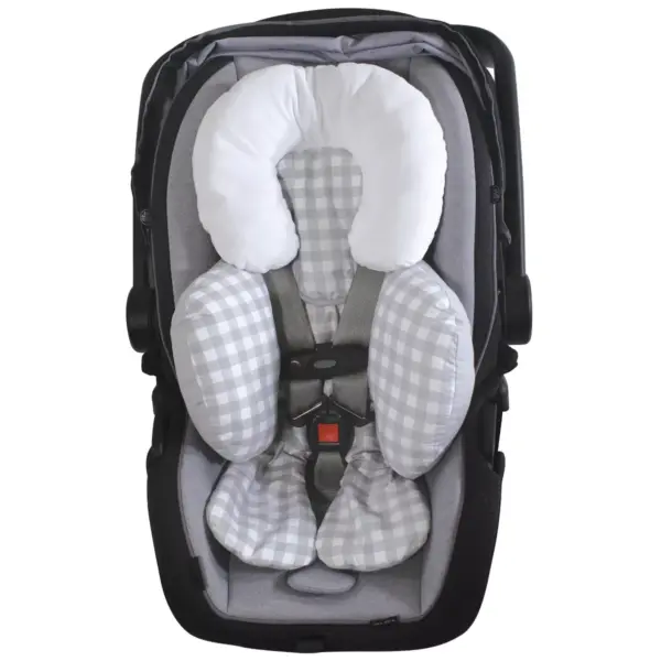 Hudson Baby Infant Unisex Car Seat Body Support Insert, Gray Gingham, One Size