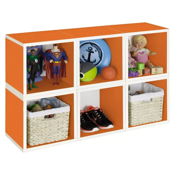 Way Basics Stackable Eco Cube Storage Cubby Organizer Orange