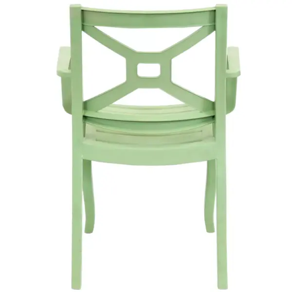 Sunnydaze Polypropylene Tristana Stackable Outdoor Patio Arm Chair, Green