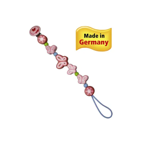 HABA Enchanted Butterflies Wooden Pacifier Chain (Made in Germany)