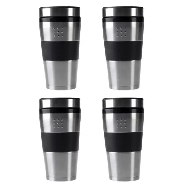 BergHOFF Orion 16Oz Stainless Steel Travel Mug, Set of 4